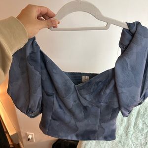 Blue Cropped Corset Top